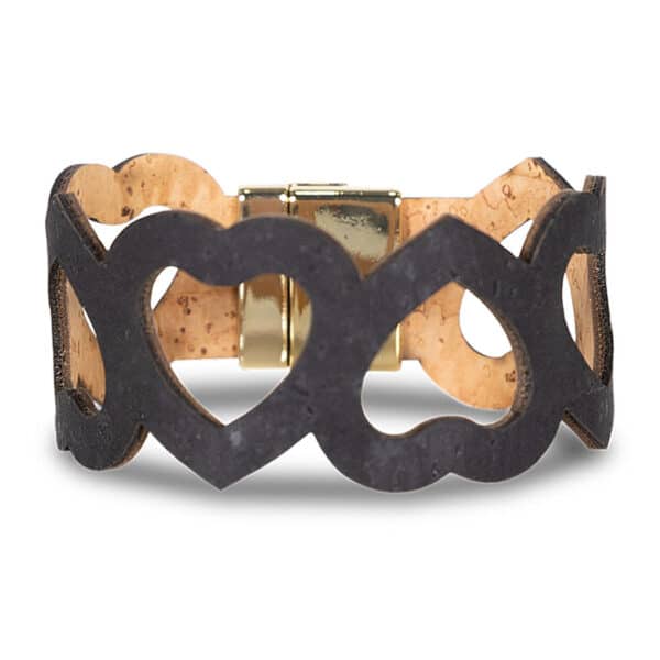 Armband aus Kork «Big Hearty» schwarz