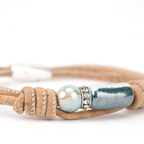 Armband aus Kork «Ceramica Blue»