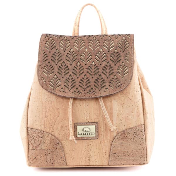 Kork-Rucksack «Folha» von Montado mit Lasercut-Muster