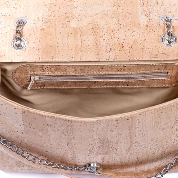 Korktasche «Silver Cork» mit Silberketten-Trageriemen